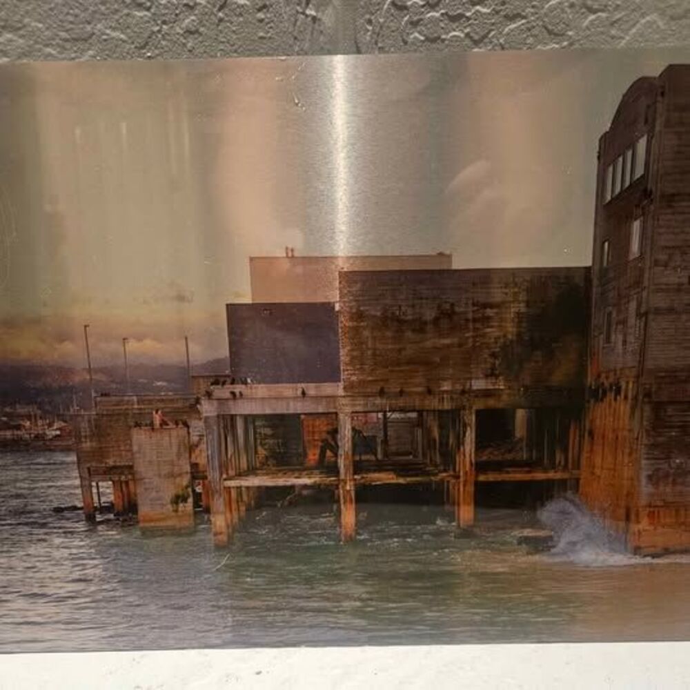 Metal Signed Painting Cannery Row by William Ziegler 14" x 11"